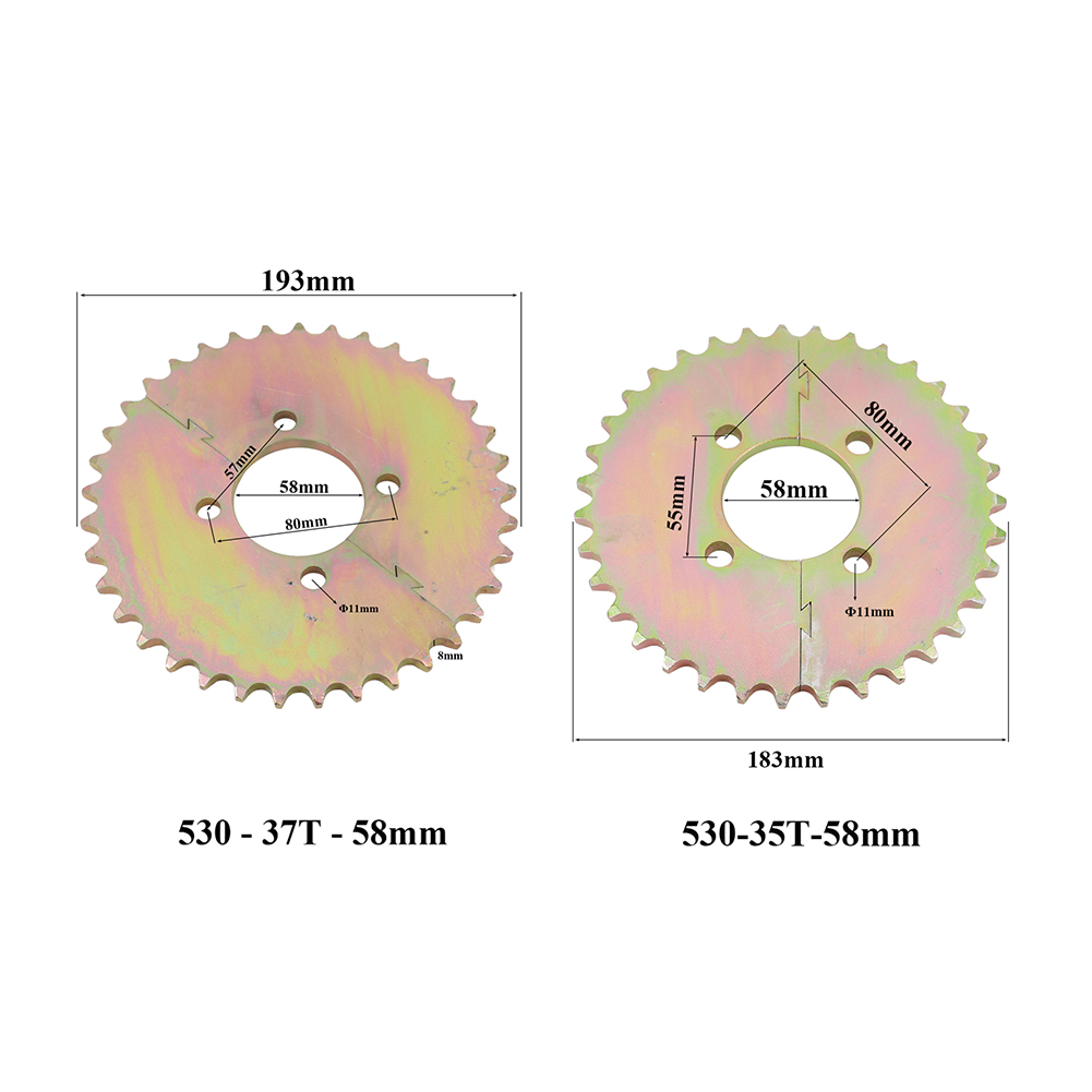 530 Chain - Roda dentada traseira de motocicleta tipo