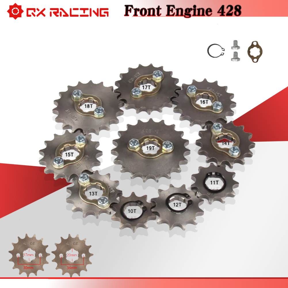 428 Chain - 17 20mm 10t-19t roda dentada dianteira