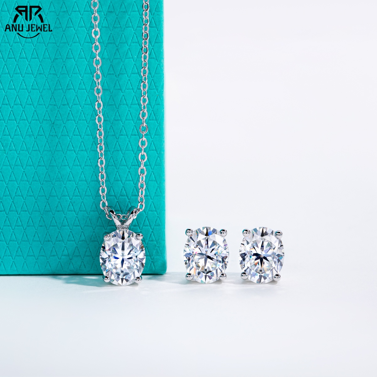 Ansi Chain - Anujewel 2-5ct oval moissanite colar 0.5-3ct