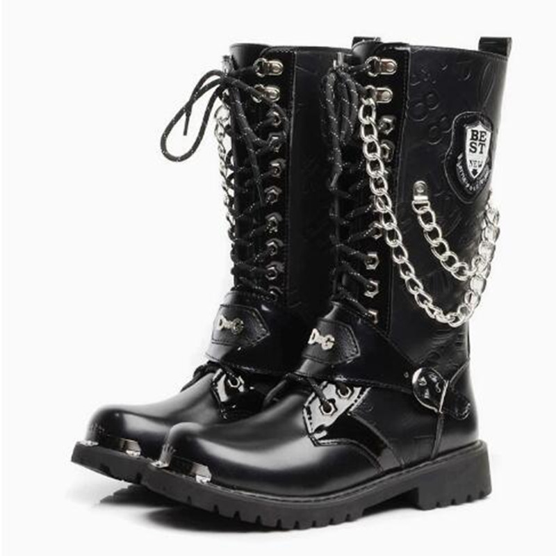 Motorcycle Chain - Botas de Motocicleta Masculinas de Moda,